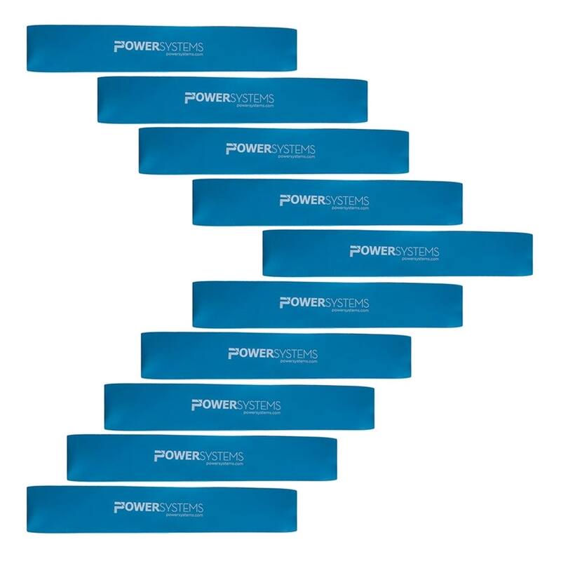 Power Systems 12" Versa Loop Resistance Bands 10-Pack Durable Workout Bands - Blue - Heavy