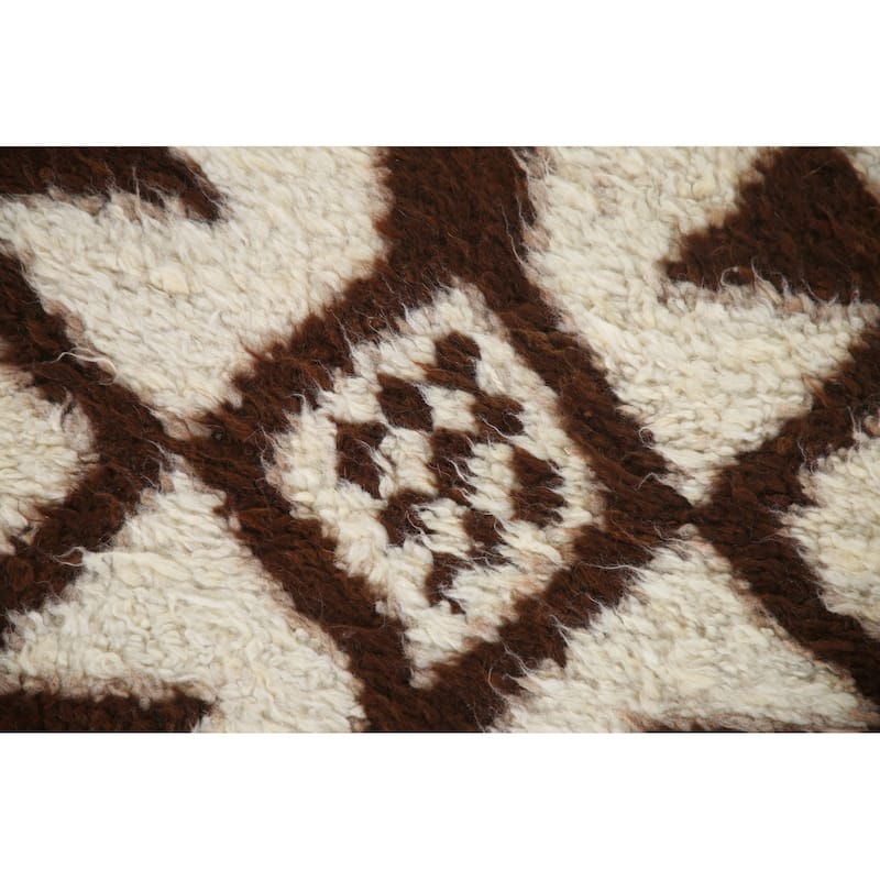 Natural Dye Beige Anatolian Runner Rug Handmade Oriental Wool Carpet - 3'4"x 11'7"