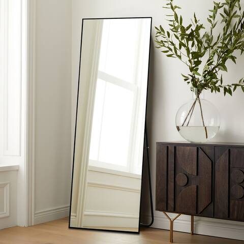 Modern Aluminum Alloy Full Length Floor Leaning Mirror