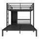 preview thumbnail 5 of 7, Metal Queen over Queen Bunk Bed, Comes with a Wardrobe, Desk, and Chairs with Storage Compartments