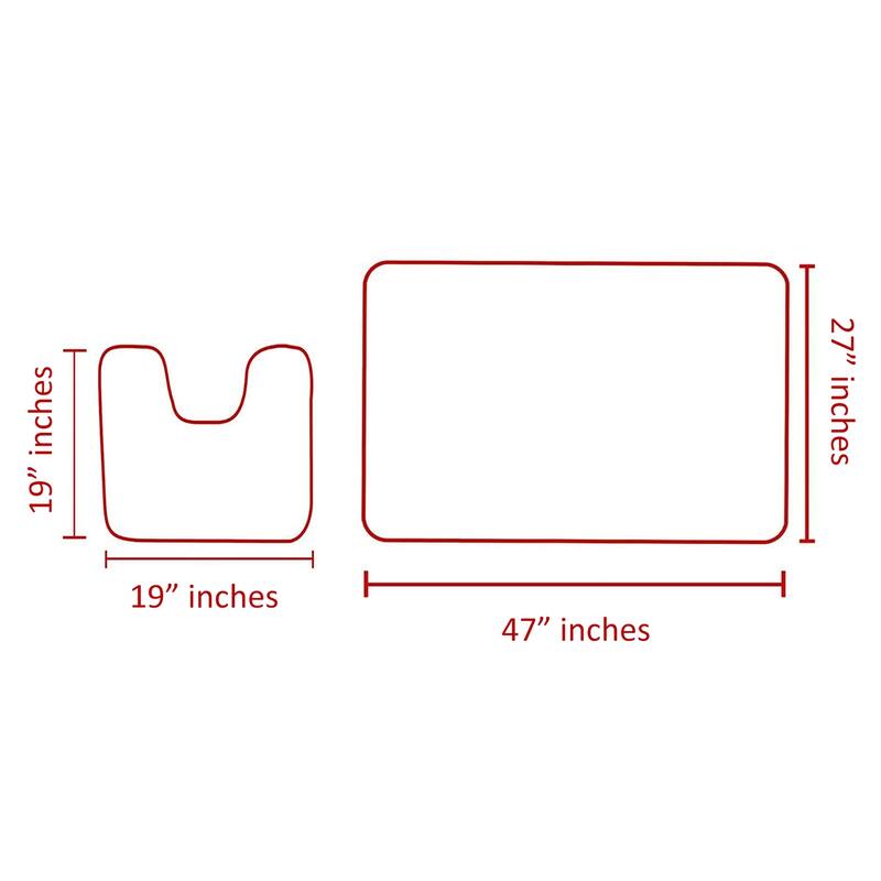 2 Piece Set Dark Grey Soft Cozy Plush Chenille Bath Mat Bathroom Rug