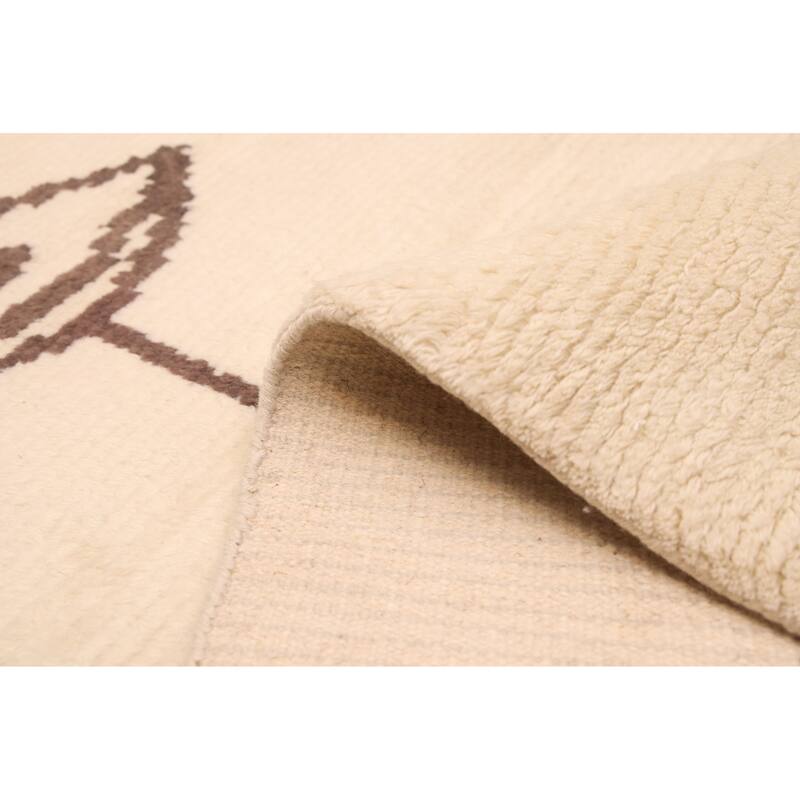 ECARPETGALLERY Hand-knotted Tangier Cream Wool Rug - 5'5 x 7'7