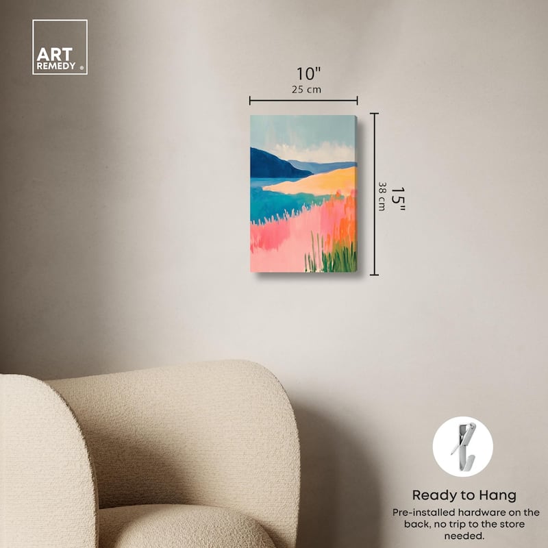 Meadow Meets the Sea Canvas by Art Remedy, Gallery Wrapped