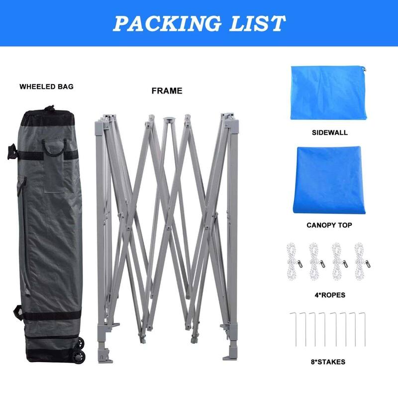 Aoodor 10x10 FT Pop-Up Canopy Tent with Roller Bag and Curtain