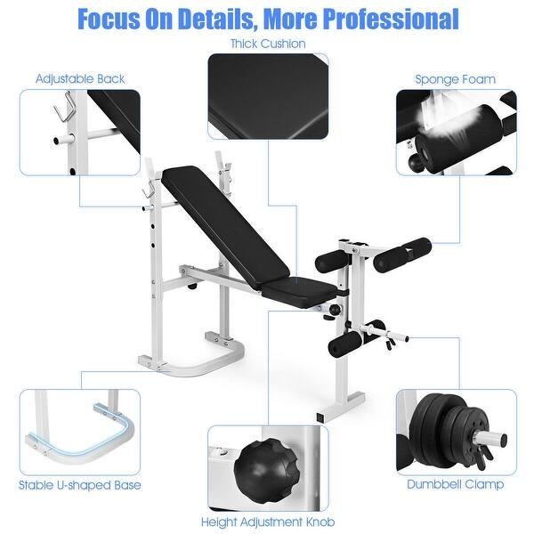 Shop Olympic Folding Weight Bench Incline Lift Workout Leg