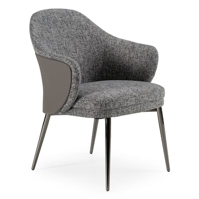 Modrest Cora Modern Grey Fabric & Leatherette Dining Chair