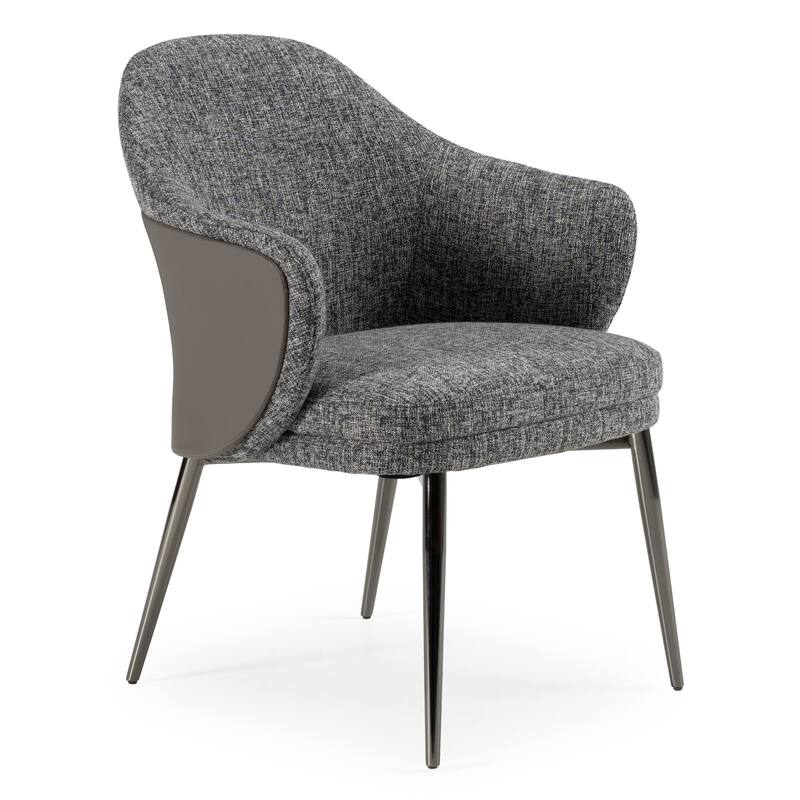 Modrest Cora Modern Grey Fabric & Leatherette Dining Chair