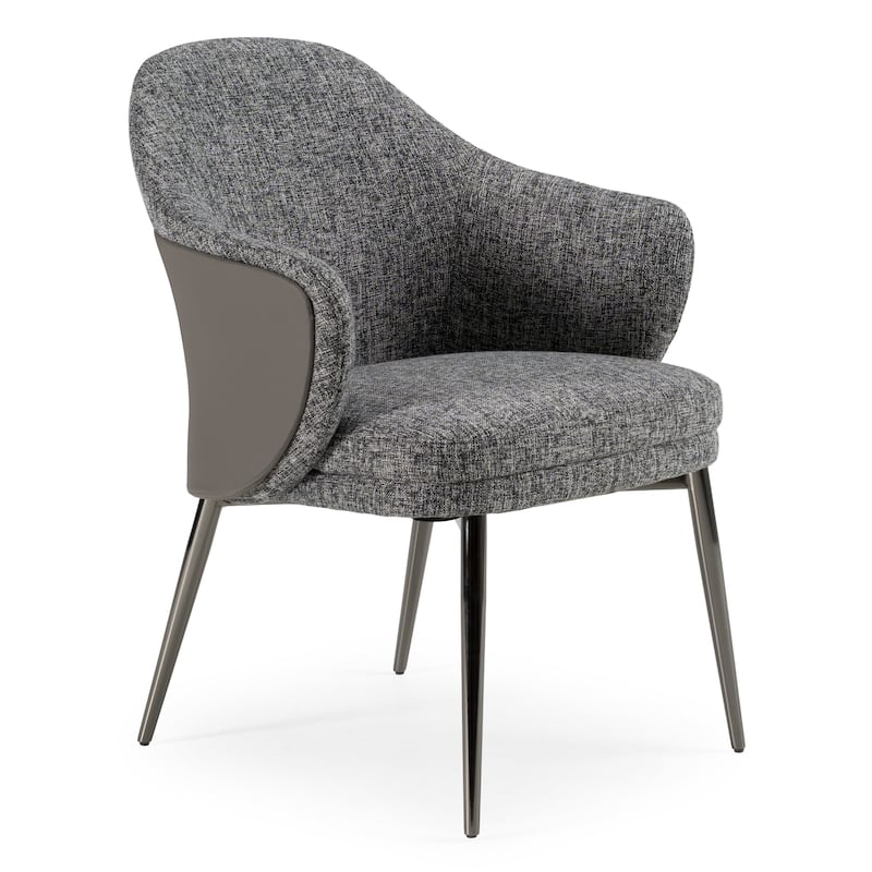 Modrest Praxis Modern Grey Fabric & Leatherette Dining Chair