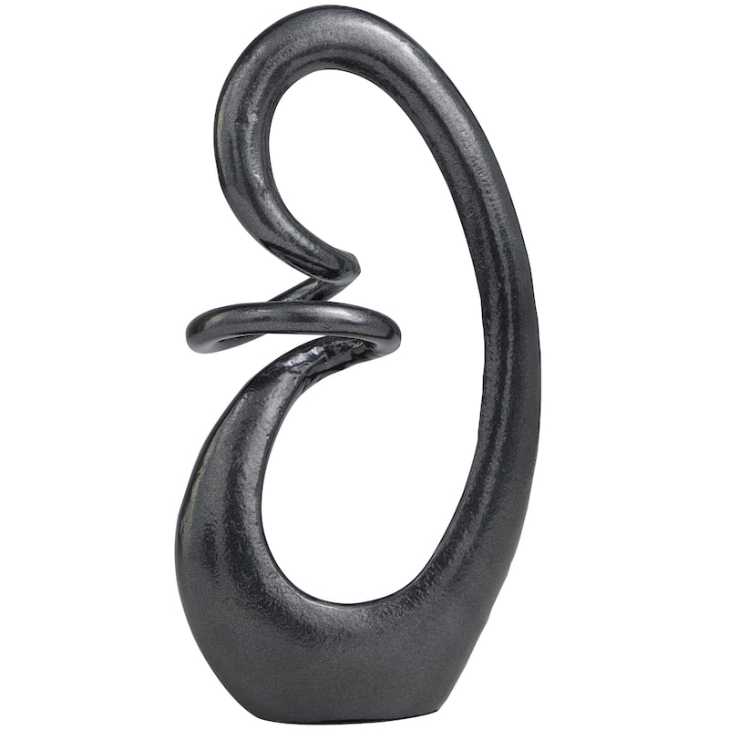 Classy Aluminum Metal Swirl Abstract Sculpture - Dark Gray or Gold
