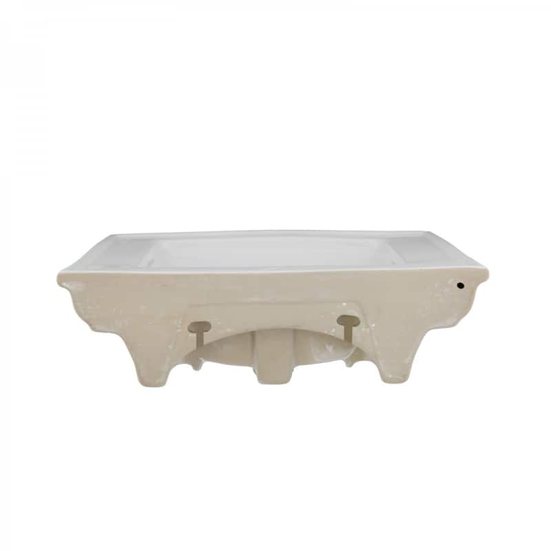 Florence White Ceramic Wall Mounted Sink with Overflow, Backsplash and Faucet Hole - White