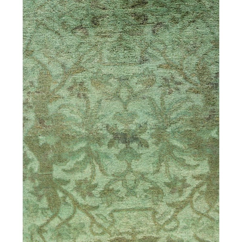 Overdyed One-of-a-Kind Hand-Knotted Area Rug - Green - 3' 4" x 5' 0"