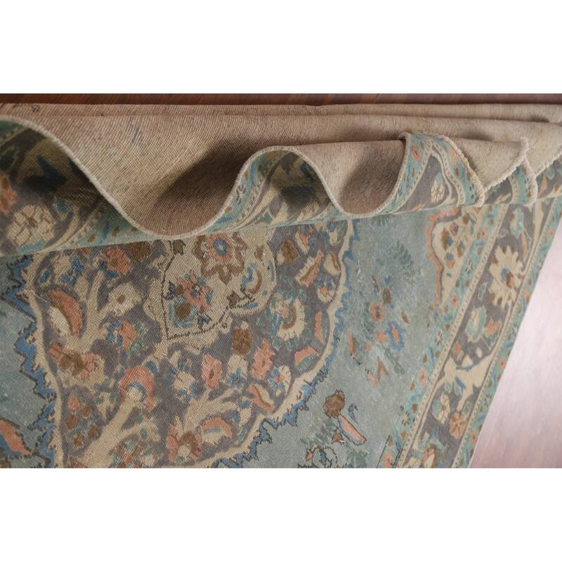 Vintage Over-Dyed Distressed Tabriz Persian Rug Handmade Wool Carpet - 6'4" x 9'9"