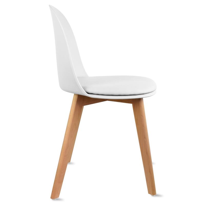 Set of 2 Modern Plastic Side Chairs with Wire Chrome Legs Ergonomic Dining Chairs for Kitchen, Dining Room, Office & Living Room