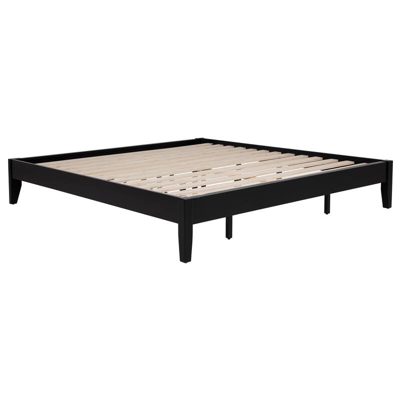 Black California King Platform Bed with Universal Design