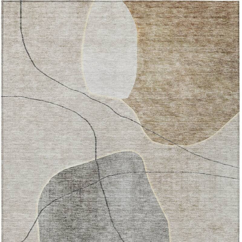 HomeRoots Abstract Transitional Rectangle Outdoor Rug