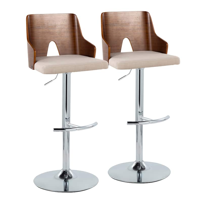 Carson Carrington Adrianna Adjustable Bar Stool with Rounded T Footrest (Set of 2)