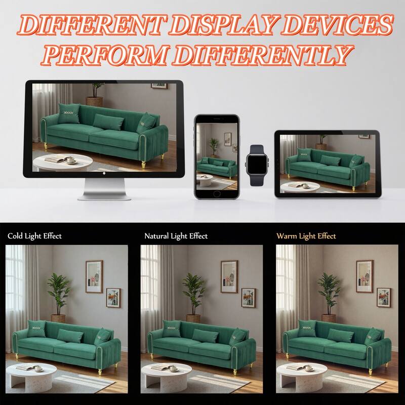 87.4" Luxury Loveseat Sofa with Metal Legs, Round Arms