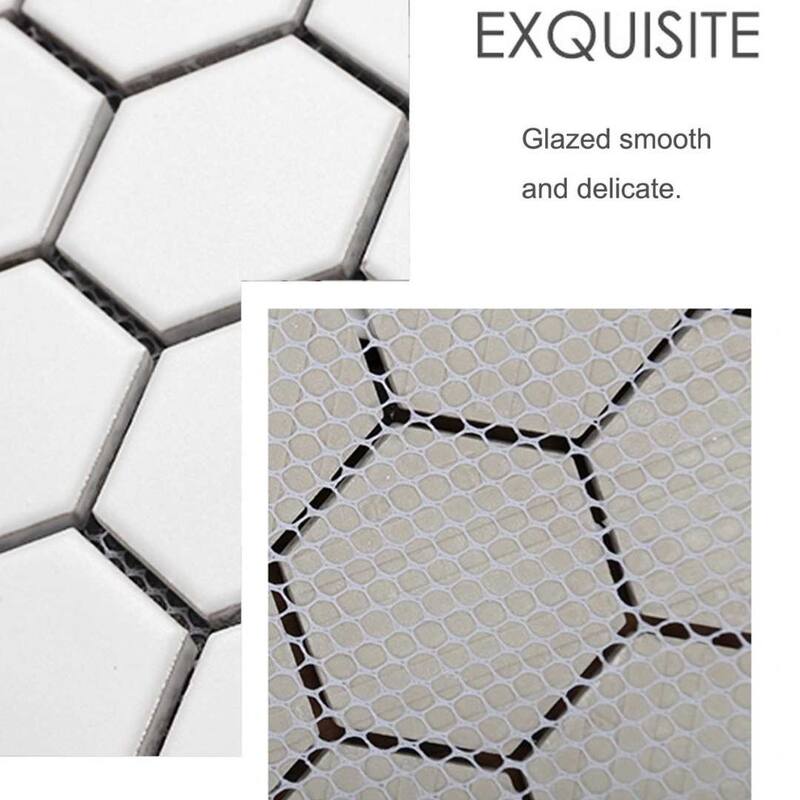 Honeycomb 2x2 Matte Porcelain Hexagon Mosaic Tile - Floor, Wall, Backsplash