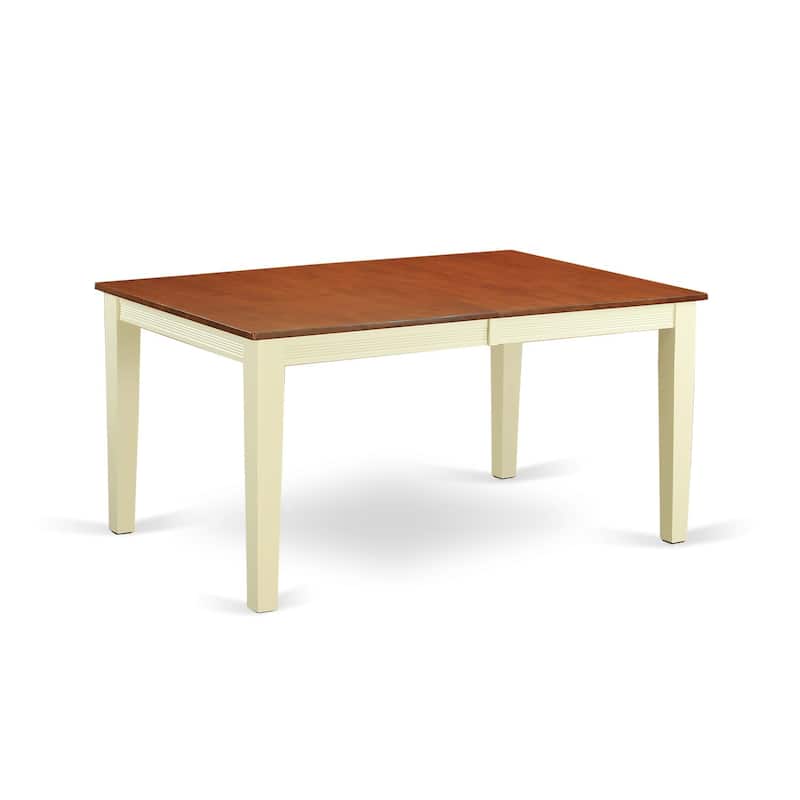 East West Furniture 9 Piece Dining Table Set- a Rectangle Dining Room Table and 8 Wooden Seat Chairs, Finish Options)