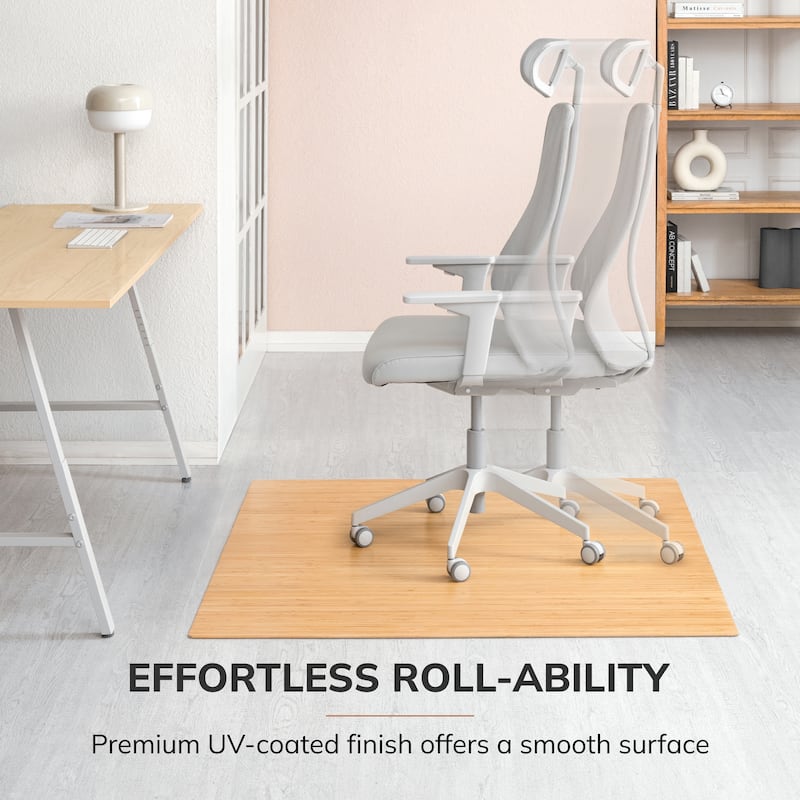 Eco Bamboo Standard Rectangular Natural Chair Mat (52 x 48)