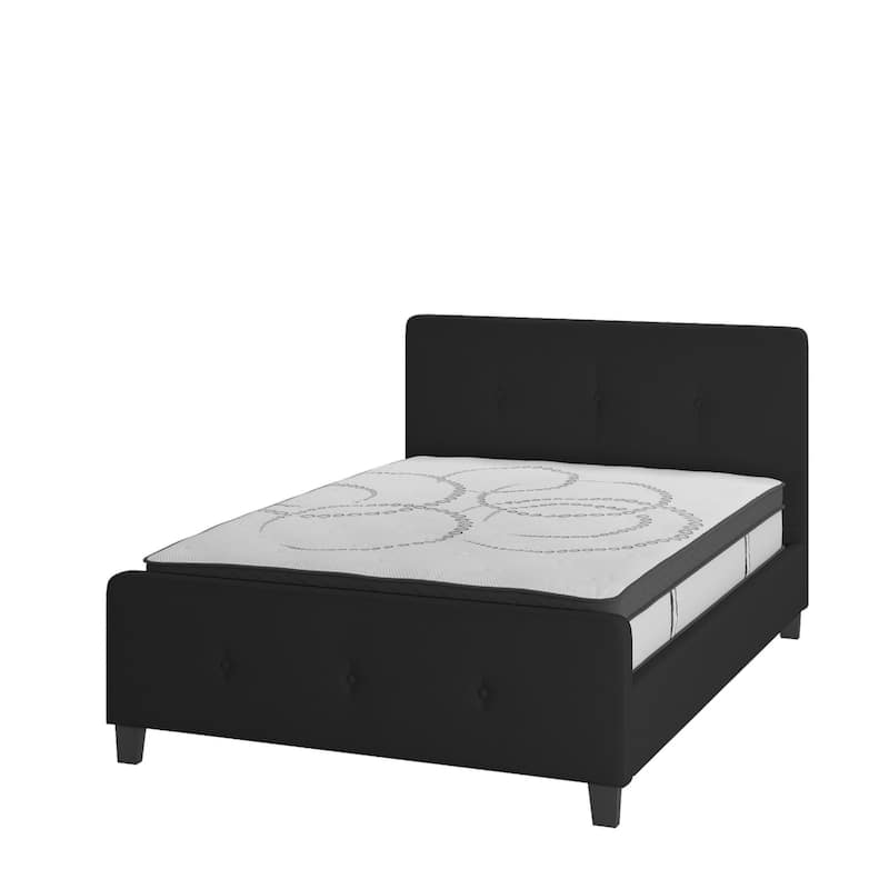 Tufted Platform Bed with 10 Inch Pocket Spring Mattress