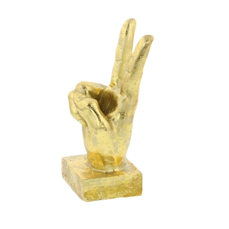 CosmoLiving by Cosmopolitan Gold or Silver Polystone Hands Decorative Sculpture (Set of 3)
