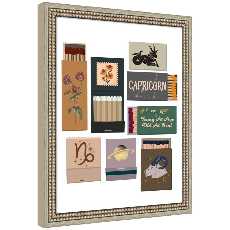 Kate and Laurel Capricorn Matchbooks 14x18 FC by Megan Ryan Framed Wall Art Print