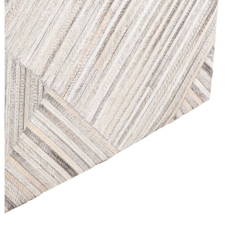 Rilley Geometric Hair on Hide Pouf