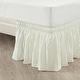 preview thumbnail 2 of 23, Lush Decor Ruched Ruffle Elastic Easy Wrap Around Bedskirt Queen/King/Cal King - Ivory