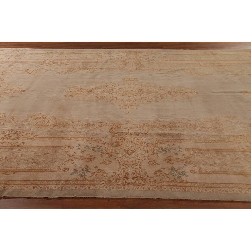 Kerman Persian Antique Large Rug Hand-Knotted Wool Carpet - 10'6"x 19'9"