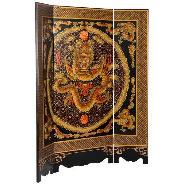 6 ft. Tall Black Lacquer Room Divider Dragon Bed Bath & Beyond