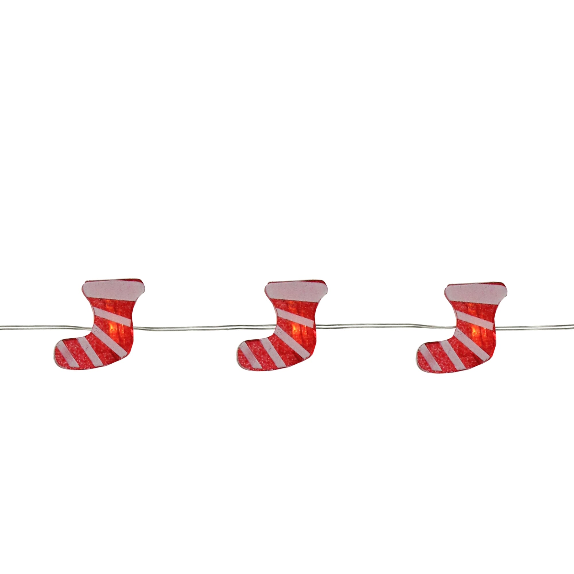 20 Warm White and Red LED Fairy Mini Christmas Lights - 6 ft Silver Wire - 6'