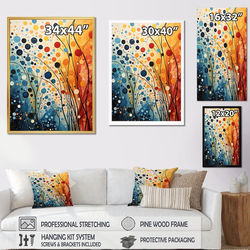 Designart "Colorful Mid Century Dynamic Duality III" Mid-century Wall Art Living Room