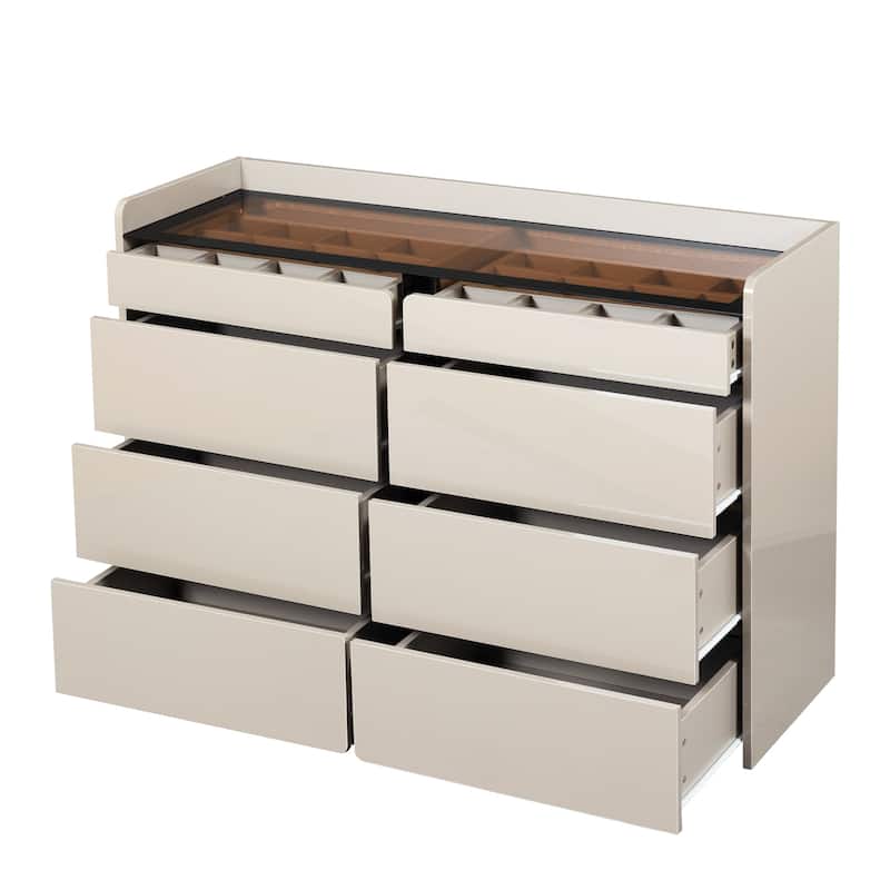 Modern Dresser Cabinet with Jewelry Storage and 6 Drawers