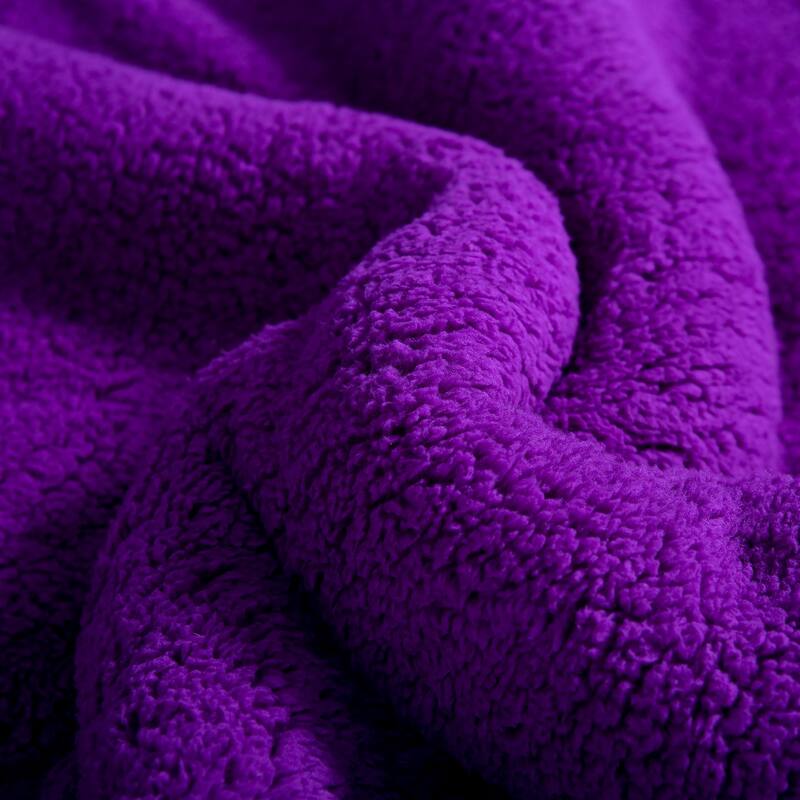 Solid Micromink Sherpa Comforter Bed Set
