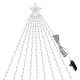 preview thumbnail 9 of 7, 1Pc 11.48FT 350LED Multicolored Christmas Star Waterfall Tree String Light