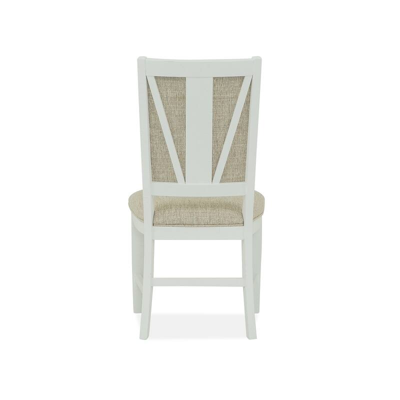 Magnussen Home Heron Cove Chalk White And Dovetail Grey Upholstered Side Chair Two Pack - 19.75''W x 24''D x 39.75''H