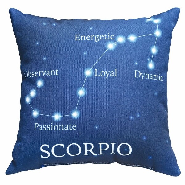 Horoscope Navy Blue Decorative Throw Pillow Scorpio On Horoscope Navy Blue Decorative Throw Pillow Scorpio