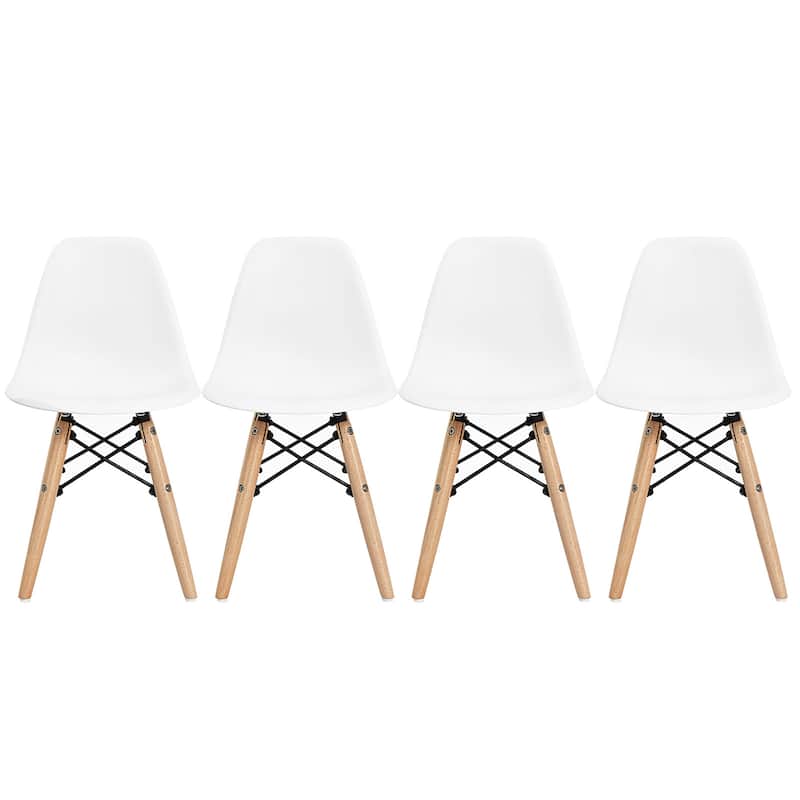 Costway 4 PCS Kids Chair Set Mid-Century Modern Style Dining Chairs w/ - See Details