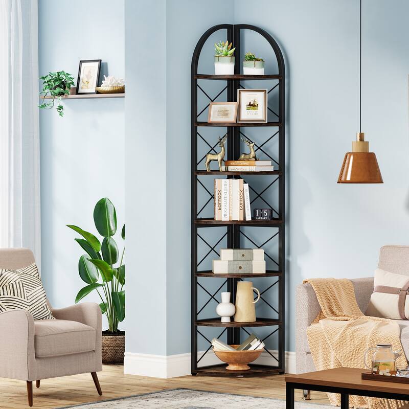 6 Tier/ 7 Tier Corner Shelf, Corner Bookshelf Plant Stand Display Rack