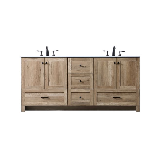 Elegant Lighting VF2872D Soma 72" Free Standing Double Basin Vanity - Natural Oak - Oak Finish