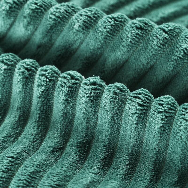 Oversized Double Chaise Lounge Sofa, Comfy Full-Compressed Sleeper Sofa Bed, Corduroy Upholstered Sofa Bed with 2 Pillows