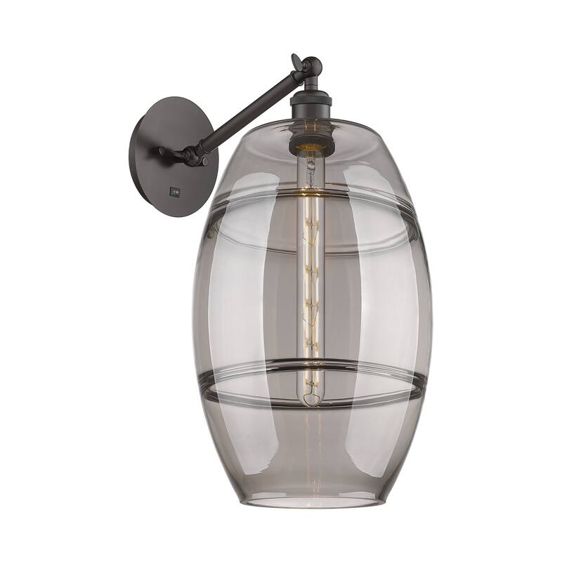 Innovations Lighting Endless Possibilities Ballston - Vaz - 1 Light 10" Adjustable Sconce - Arm Adjusts Up and Down - Oil Rubbed Bronze/Light Smoke