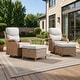 preview thumbnail 166 of 199, Outdoor Patio Sofa Swivel Chair with 6-Inch Thick Cushions Set 5PCS Swivel Chair w/ Table Ottoman - Yellow Wicker Beige Cushion