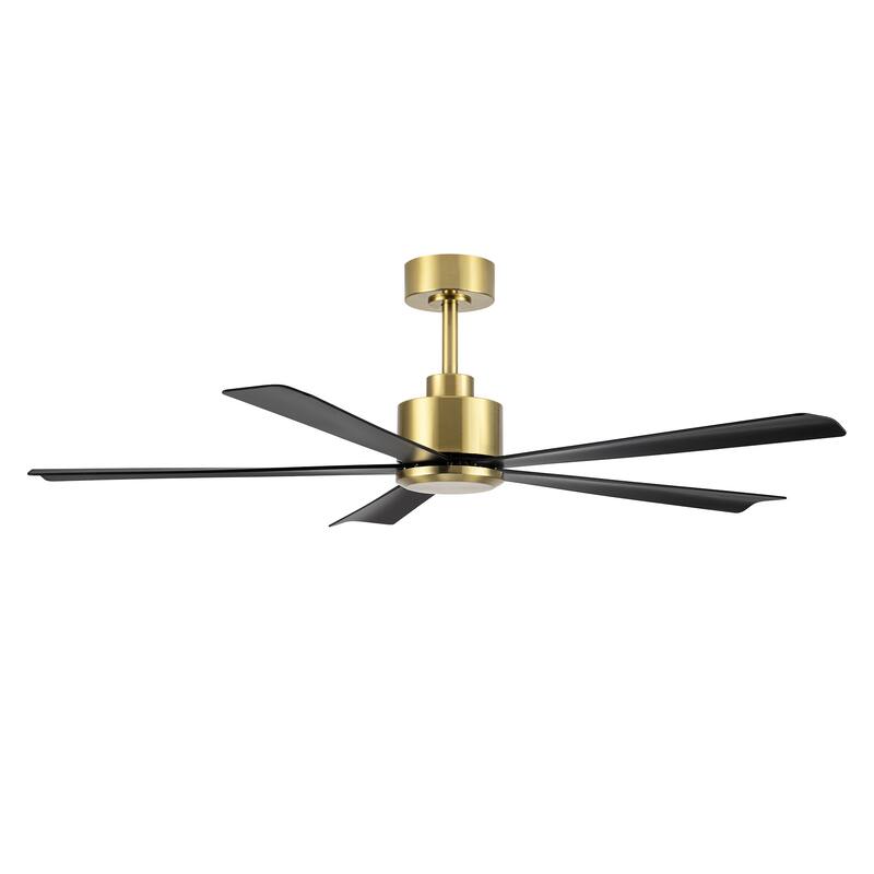 52 Inch Black/Gold Ceiling Fan with Remote Without Light(5-Blade)