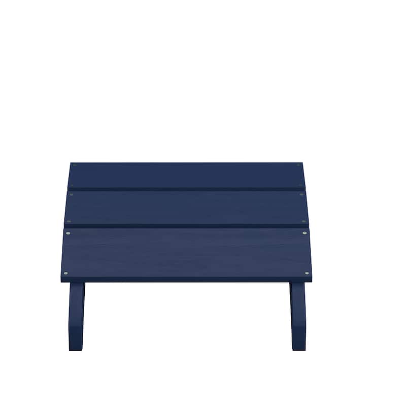 Indoor/Outdoor Poly Resin Adirondack Style Ottoman - 20.5"D x 19.5"W x 13.5"H