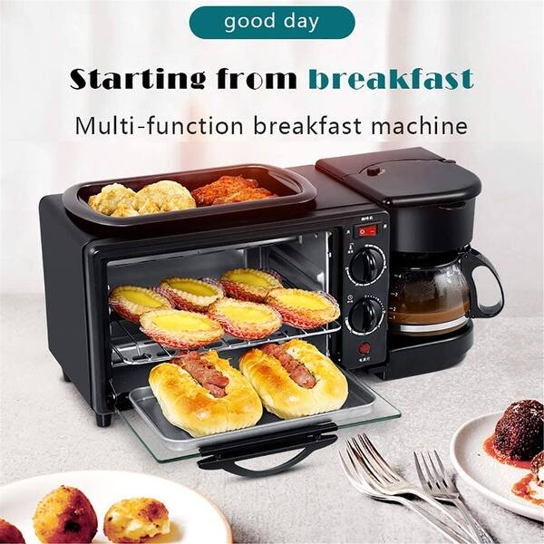 3-in-1 Breakfast Maker Multi-function Coffee Maker, Non-Stick Griddle, and  Toaster Oven Household All-in-one Breakfast Machine