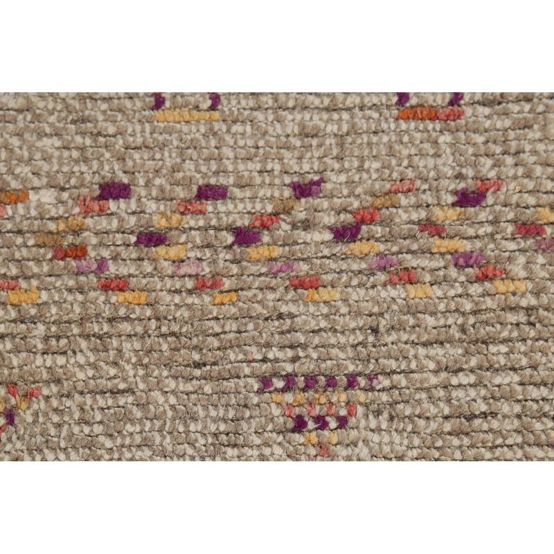 Earth Tone Moroccan Oriental Area Rug Handmade Wool Carpet - 5'7"x 8'10"