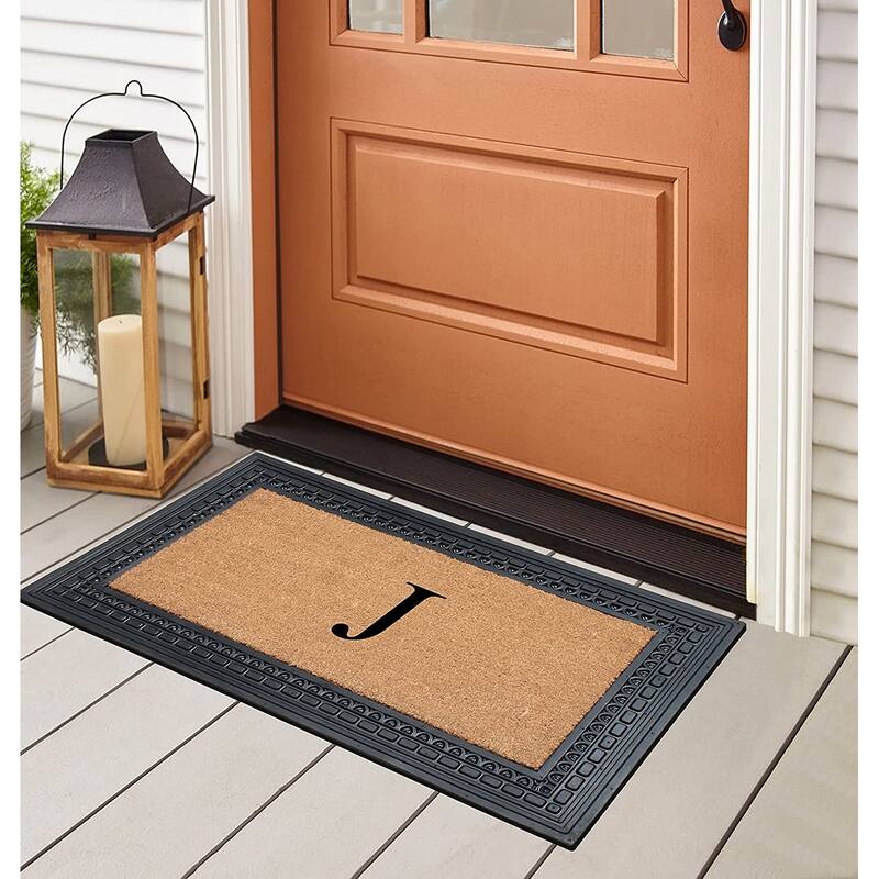 A1HC Rubber and Coir, 24" X 39" Heavy Duty Outdoor Monogrammed Doormat