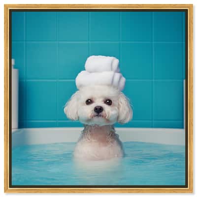 Fluff in the Tub Canvas by Art Remedy